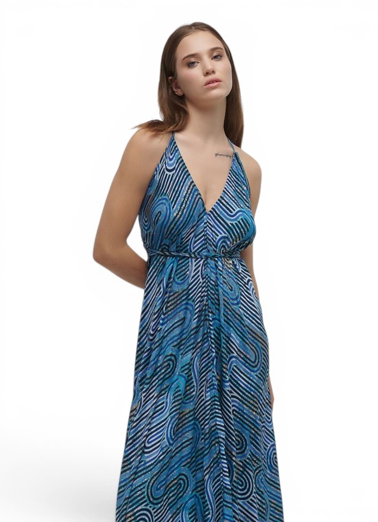Vestido largo tirantes BLE Az 001