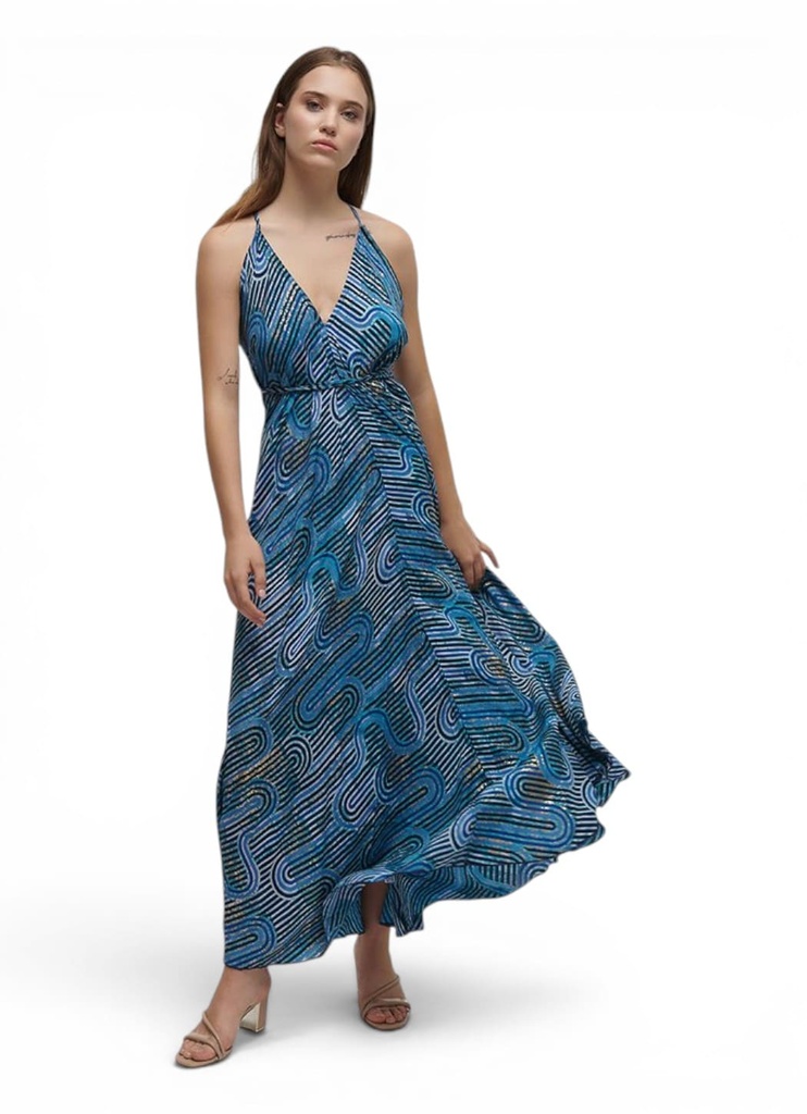 Vestido largo tirantes BLE Az 001