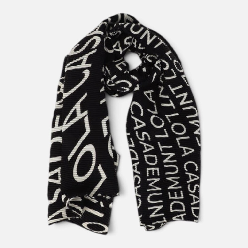 Fular plisado con logotipo NEGRO-Gris Ng LC