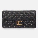 Billetero efecto piel acolchada con mini tachas NEGRO Ng LC