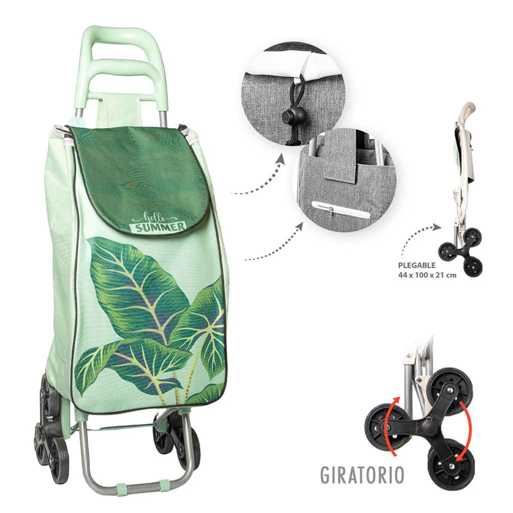 Carro de Compra Plegable Verde