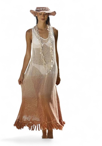 [289800102682] Vestido Largo Rejilla Bg