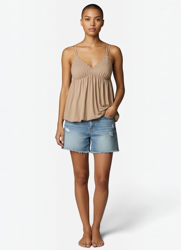 [22260Bg] Top Asillas Beige