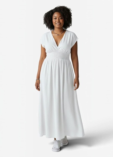 [3679Bc] Vestido Boho Blanco