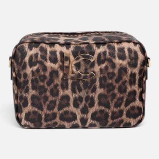 [LF2604098-2N5 2i6] Bandolera básica animal print NEGRO-Marrón Ng LC