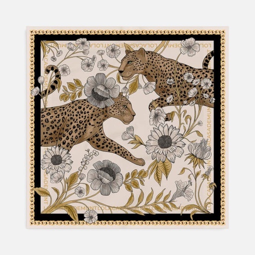 [LF2607033-20N 2i6] Pañuelo Trigres y Flores LC