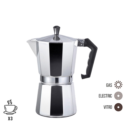 [76121 2i6] Cafetera de Aluminio 3 Tazas
